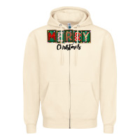 Sandshell Merry Christmas Zipper Hoodie - CowhideDigitalArt