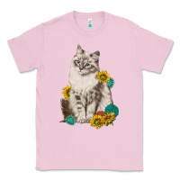 Bubblegum Pink siberian cat sunflower and gemstone Classic Tee - texasbilliewilder
