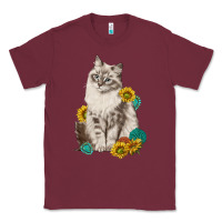 Burgundy siberian cat sunflower and gemstone Classic Tee - texasbilliewilder