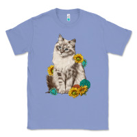 Colony Blue siberian cat sunflower and gemstone Classic Tee - texasbilliewilder