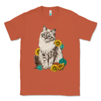 Copper siberian cat sunflower and gemstone Classic Tee - texasbilliewilder