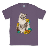Lavender siberian cat sunflower and gemstone Classic Tee - texasbilliewilder