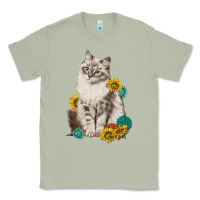 Matcha siberian cat sunflower and gemstone Classic Tee - texasbilliewilder