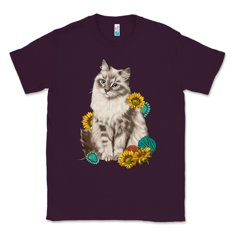Siberian Cat Sunflower And Gemstone Classic Tee by texasbilliewilder | Teevron
