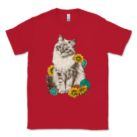 Red siberian cat sunflower and gemstone Classic Tee - texasbilliewilder