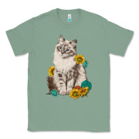 Sage siberian cat sunflower and gemstone Classic Tee - texasbilliewilder