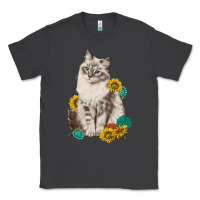 Smoke siberian cat sunflower and gemstone Classic Tee - texasbilliewilder