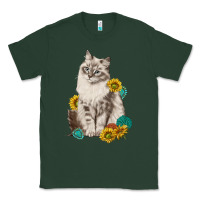 Sports Green siberian cat sunflower and gemstone Classic Tee - texasbilliewilder