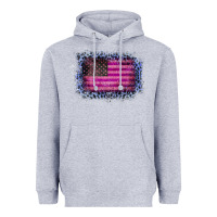 Heather Grey Old Leopard American Flag Heavyweight Hoodie - Bettercallsaul