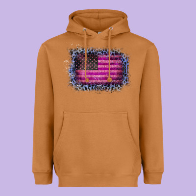 Old Leopard American Flag Heavyweight Hoodie Designed By Bettercallsaul