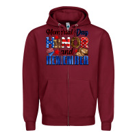 Burgundy Memorial day honor and remember Zipper Hoodie - Neo Western
