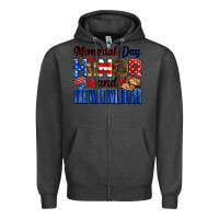 Charcoal Heather Memorial day honor and remember Zipper Hoodie - Neo Western