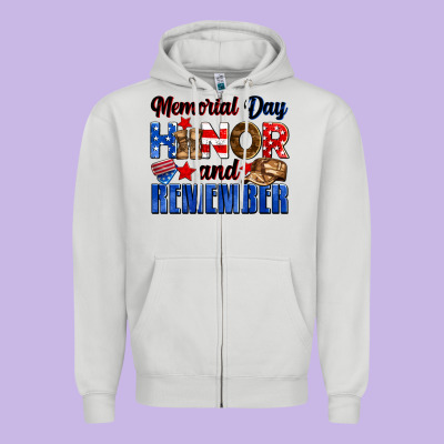 Memorial Day Honor And Remember Zipper Hoodie Designed By Neo Western