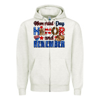 Oatmeal Heather Memorial day honor and remember Zipper Hoodie - Neo Western