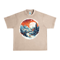 French Oak deer snow house design Urban Heavy Tee - Unal Design