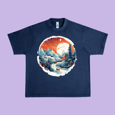 Urban Heavy Tee deer snow house design