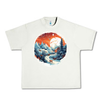 Pistachio deer snow house design Urban Heavy Tee - Unal Design