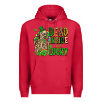 Cardinal dead inside but lucky  with skeleton Premium Hoodie - AdoDesignShop