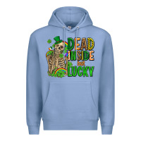 Colony Blue dead inside but lucky  with skeleton Premium Hoodie - AdoDesignShop