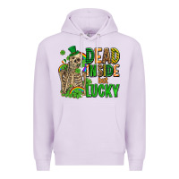Lilac dead inside but lucky  with skeleton Premium Hoodie - AdoDesignShop
