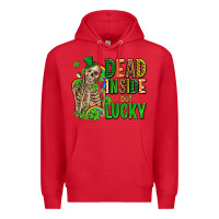 Red dead inside but lucky  with skeleton Premium Hoodie - AdoDesignShop