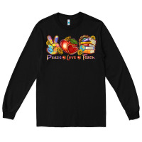 Black peace love teach Long Sleeve Tee - texasbilliewilder