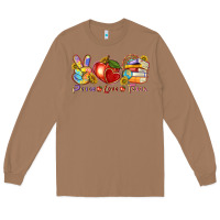 Toasted Coconut peace love teach Long Sleeve Tee - texasbilliewilder