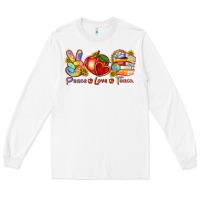 White peace love teach Long Sleeve Tee - texasbilliewilder