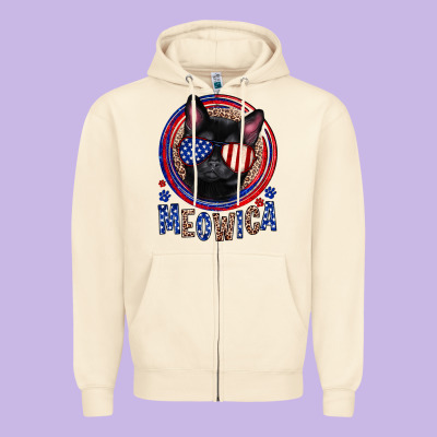 Meowica Zipper Hoodie Designed By Neo Western