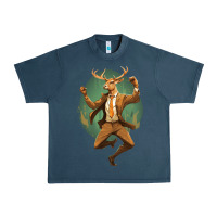 Midnight Navy happy deer Urban Heavy Tee - Unal Design
