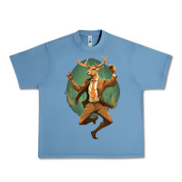 Pebble Blue happy deer Urban Heavy Tee - Unal Design