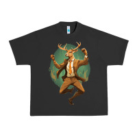Pigment Black happy deer Urban Heavy Tee - Unal Design