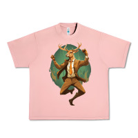 Salmon happy deer Urban Heavy Tee - Unal Design
