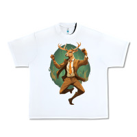 White happy deer Urban Heavy Tee - Unal Design