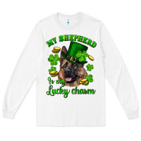 White st.patrick's day my shepherd is my lucky charm Long Sleeve Tee - RanaPortraitStore