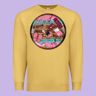 Nurse Round Earrings Premium Sweatshirt Designed By Bundleandbundleshop