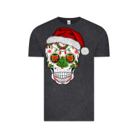 Vintage Black sugar skull  christmas Vintage Tee - BarkalooDesign