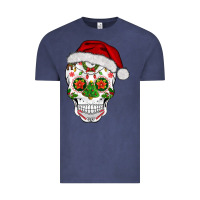 Vintage Denim sugar skull  christmas Vintage Tee - BarkalooDesign