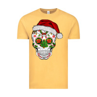 Vintage Mustard sugar skull  christmas Vintage Tee - BarkalooDesign