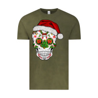 Vintage Olive sugar skull  christmas Vintage Tee - BarkalooDesign