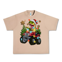 Burro Christmas T-rex With Monster Truck Urban Heavy Tee - MaliasSmallBusiness