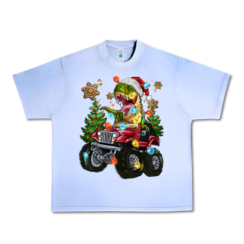 Christmas T-rex With Monster Truck Urban Heavy Tee by MaliasSmallBusiness | Teevron