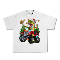 Lunar Rock Christmas T-rex With Monster Truck Urban Heavy Tee - MaliasSmallBusiness