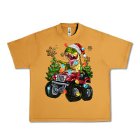 Peanut Butter Christmas T-rex With Monster Truck Urban Heavy Tee - MaliasSmallBusiness