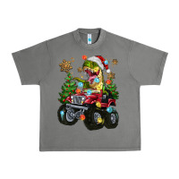 Tornado Christmas T-rex With Monster Truck Urban Heavy Tee - MaliasSmallBusiness