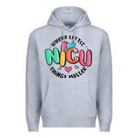 Heather Grey nicu where little things matter Premium Hoodie - MaliasSmallBusiness