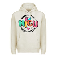 Oatmeal Heather nicu where little things matter Premium Hoodie - MaliasSmallBusiness