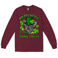 Burgundy st.patrick's day my french bulldog is my lucky charm Long Sleeve Tee - RanaPortraitStore