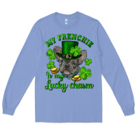 Colony Blue st.patrick's day my french bulldog is my lucky charm Long Sleeve Tee - RanaPortraitStore