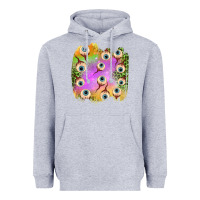 Heather Grey eyes leopard halloween patch Heavyweight Hoodie - BundleAndBundleShop